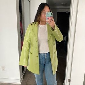Noise green faux leather jacket